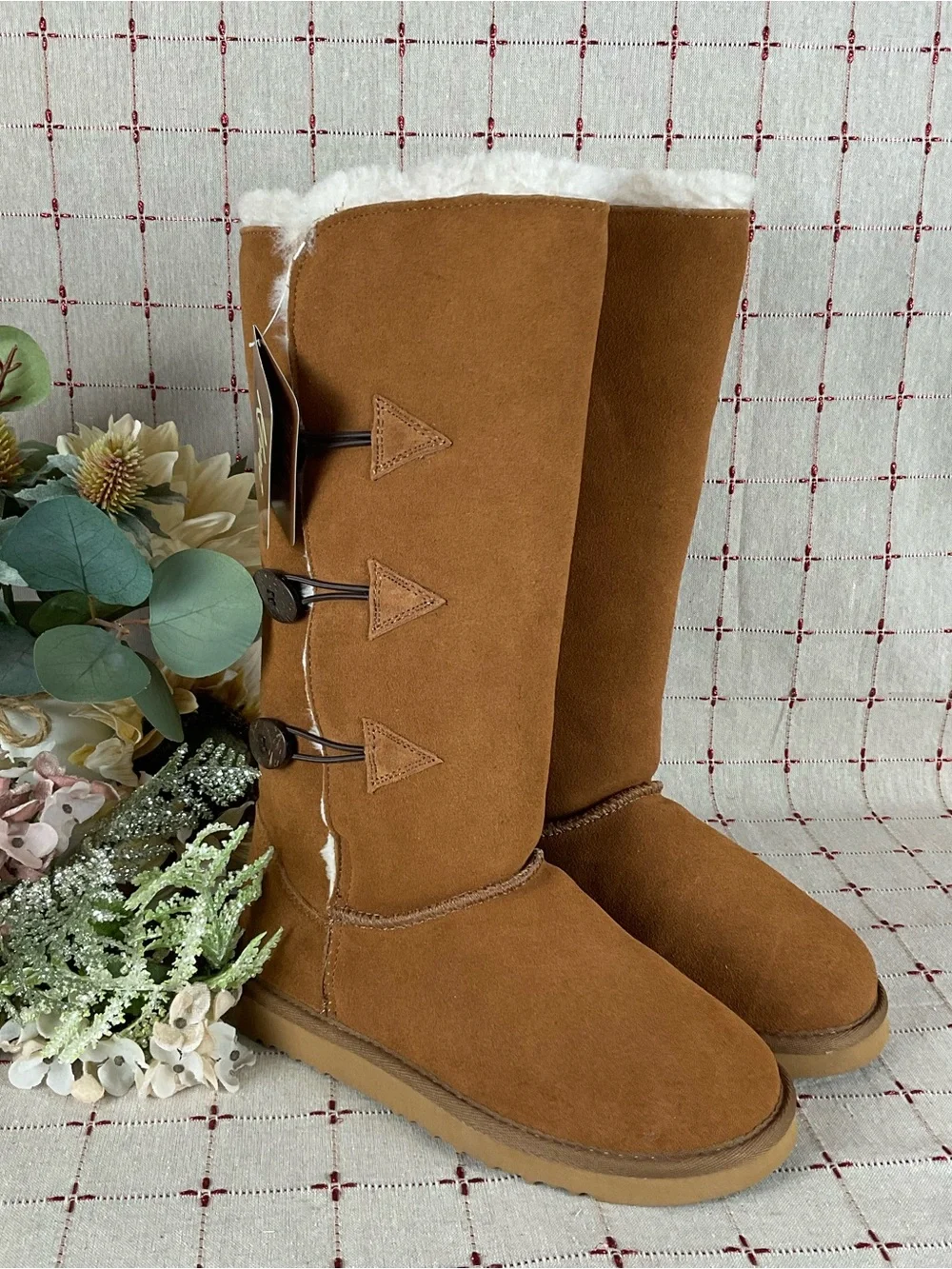 Kemi Australia MU1749RW Brown Suede & Sheepskin Fully Lined Mid Calf Boots Sz 7